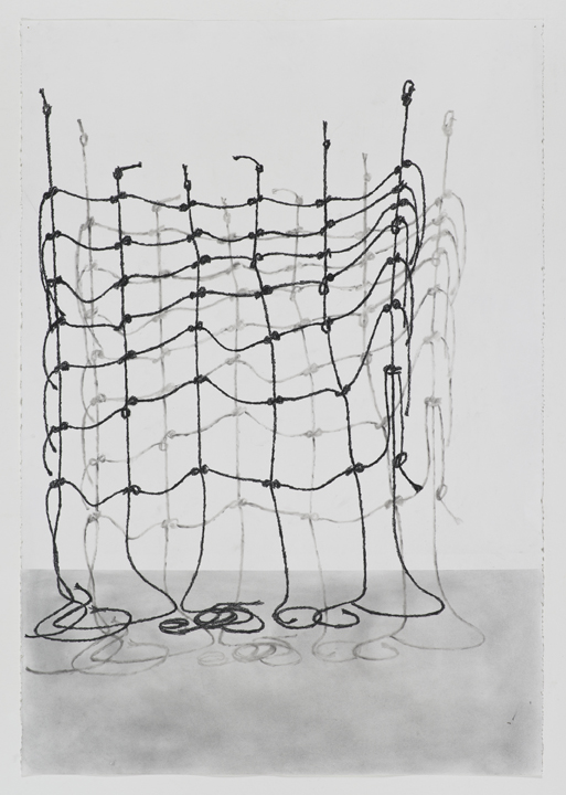 Claudia Parducci Murrah Building Rope Drawing 2, 2015 graphite and charcoal on paper 47 x 33.5