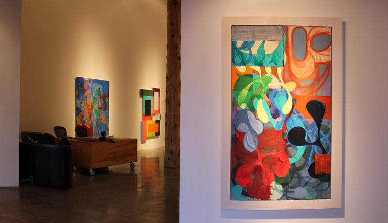 Installation image of Charles Arnoldi New and Old Paintings at Ochi Gallery, Ketchum, Idaho, 2011