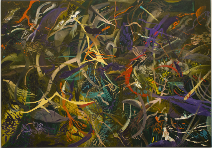 Gestural Assembly, 2017 by Zio Ziegler, oil on canvas, 84 x120 inches