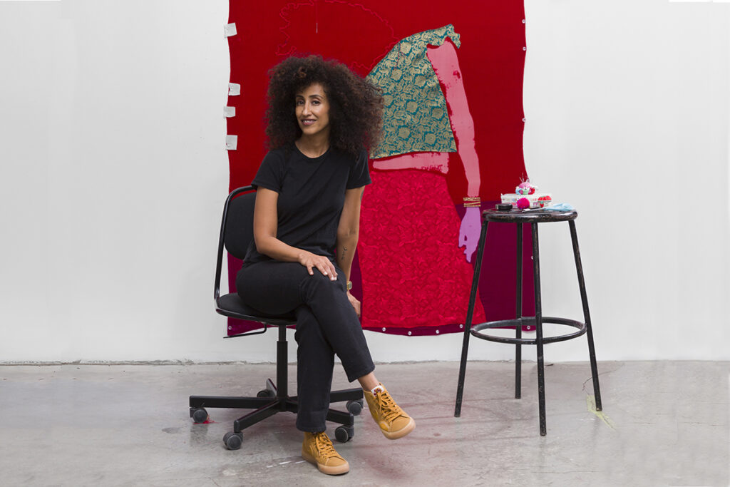 portrait of Yasmine Nasser Dias in her studio.