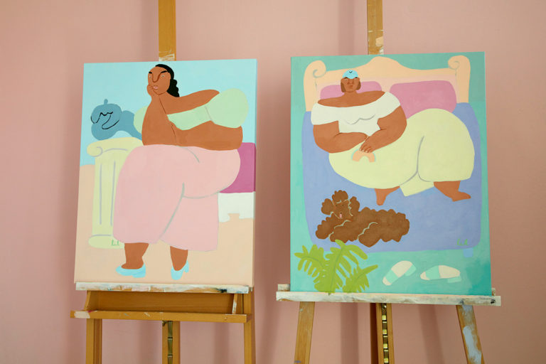 Two paintings by Lilian Martinez