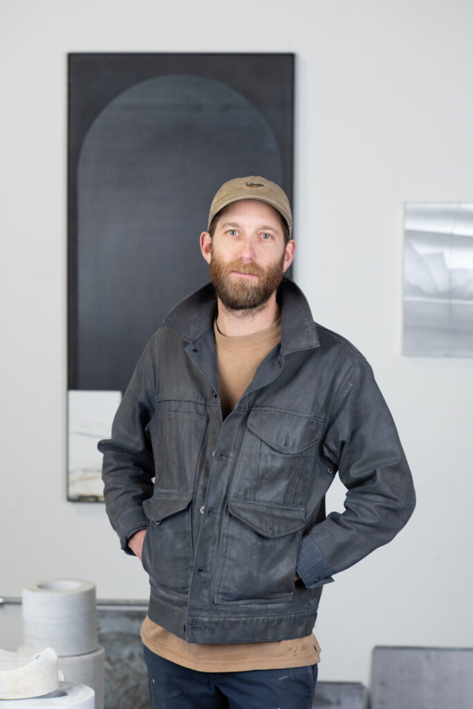 Artist Devin Farrand in his studio